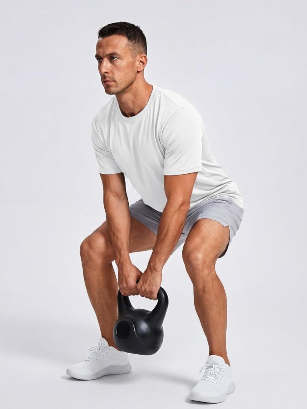 Men’s 04 White Quick-Dry Workout T-Shirt – Athletic Running Sun Protection - Picture 6 of 6